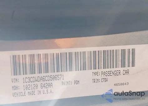 2012 Dodge Caliber Sxt from USA, damaged, VIN 1C3CDWDA6CD506571